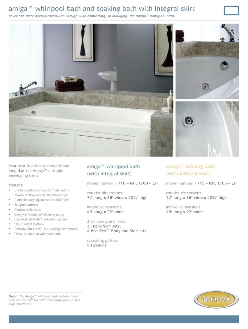 Jacuzzi Amiga T700-LH Specification sheet