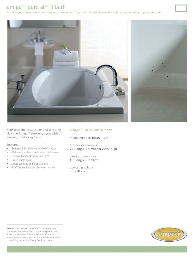Jacuzzi Amiga BE30-LH Specification sheet