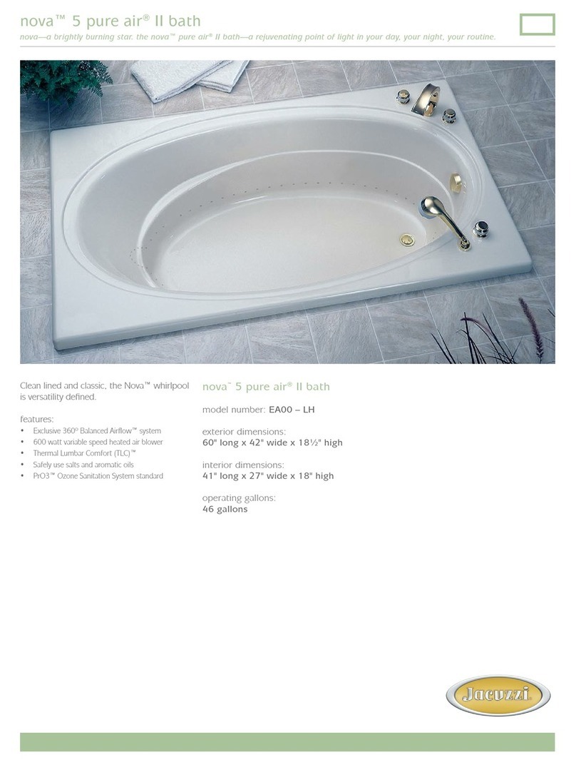Jacuzzi Nova 5 Specification sheet