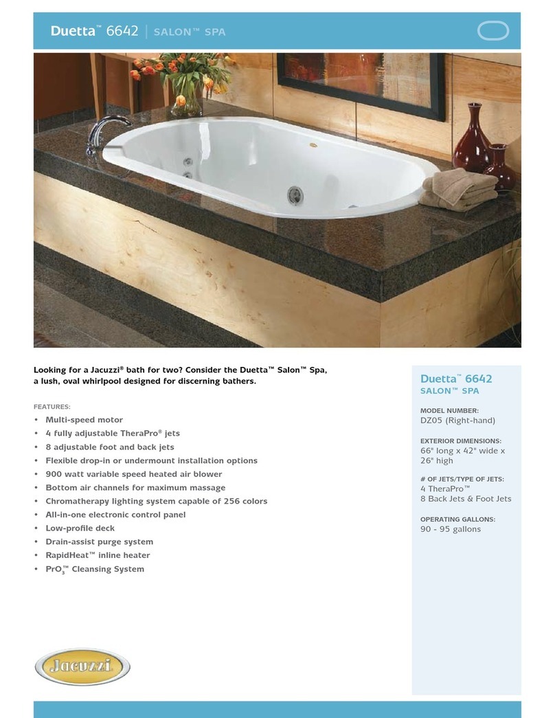 Jacuzzi Duetta 6642 Specification sheet