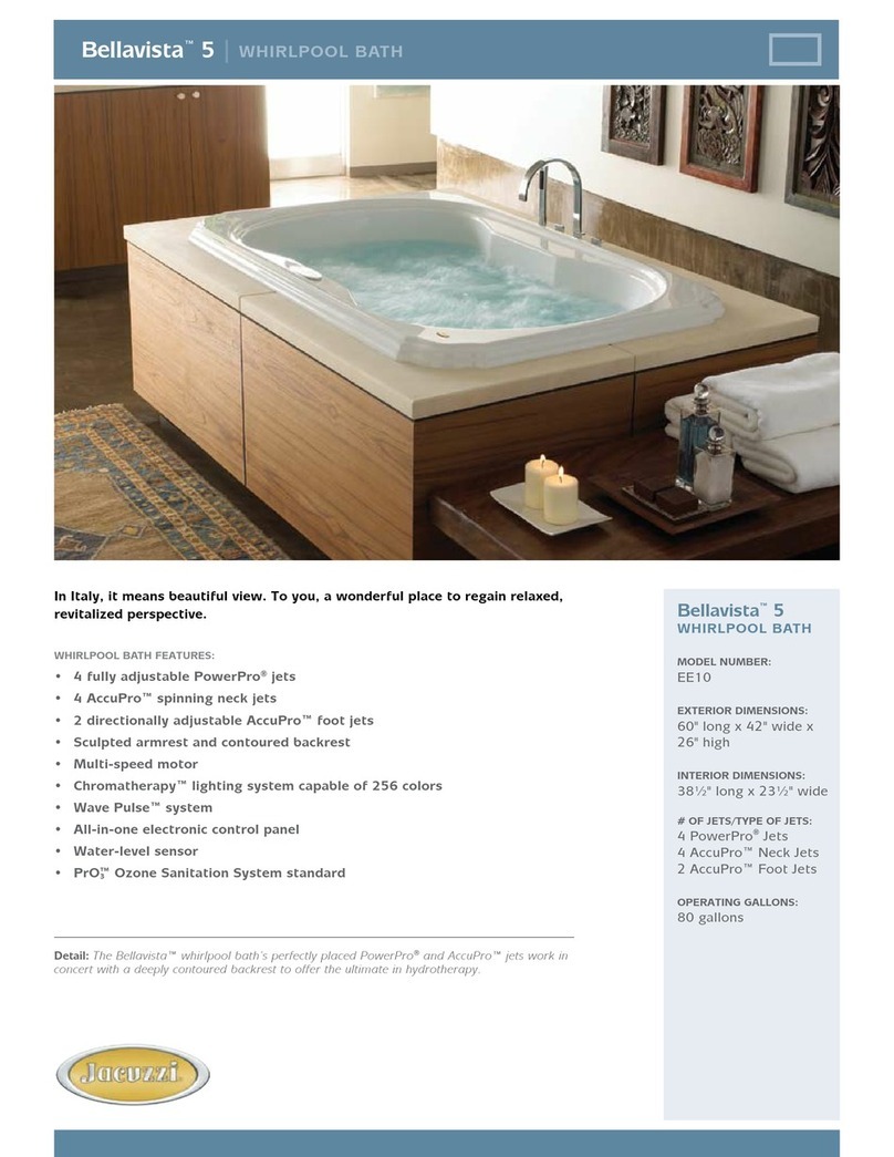 Jacuzzi BELLAVISTA 5 Specification sheet