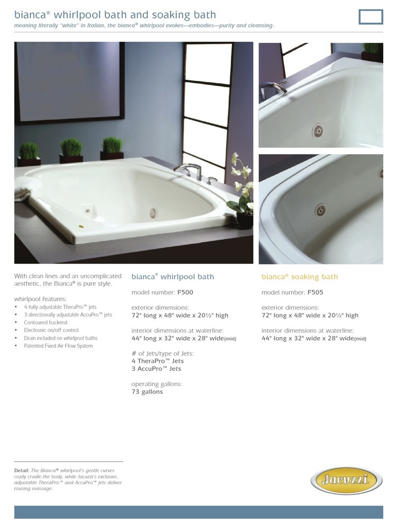 Jacuzzi Bianca F500 User manual Jacuzzi Bianca F500 User manual