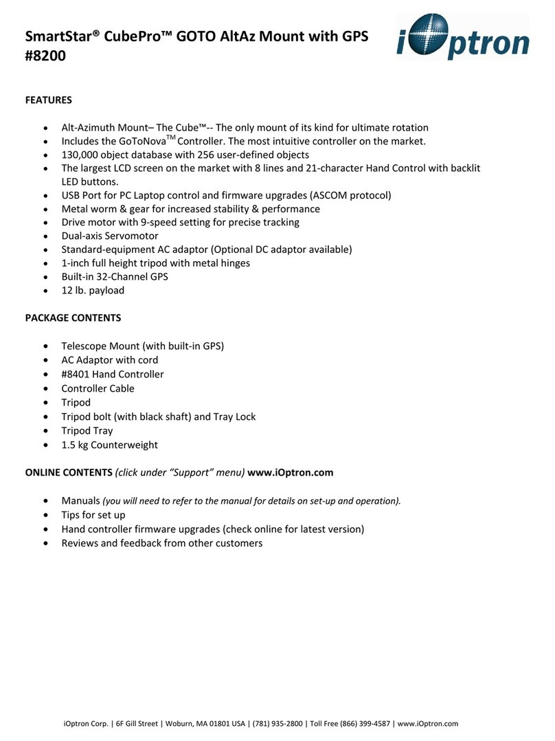 iOptron SMARTSTAR CUBEPROTM 8200 Specification sheet