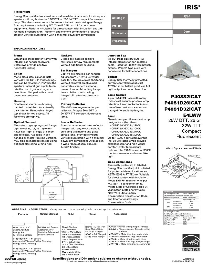 Cooper Lighting E4LWW User manual