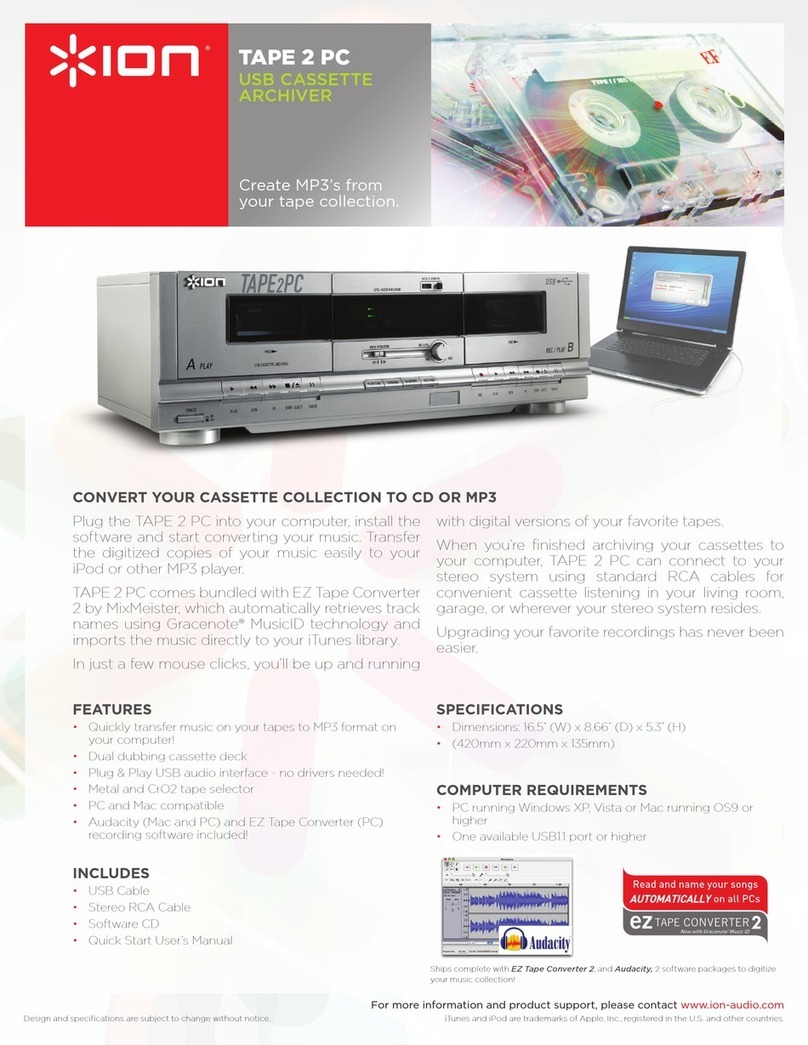 ION TAPE2PC Specifications