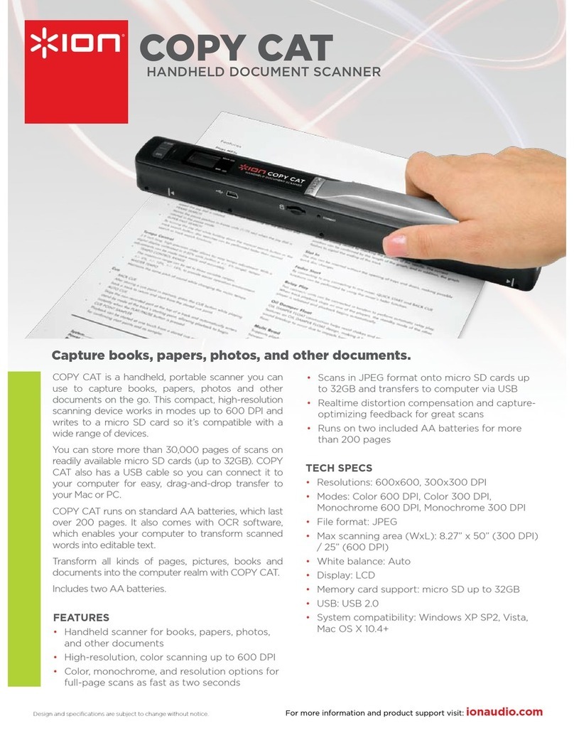 ION COPY CAT Specification sheet