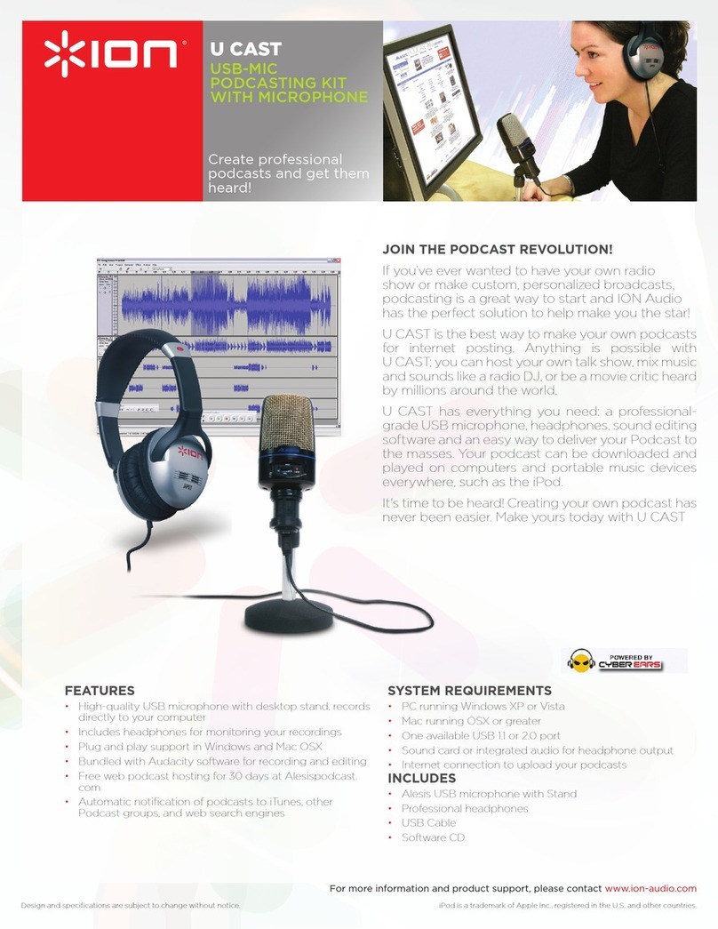 ION USB MIC Podcasting Kit With Microphone Specification sheet