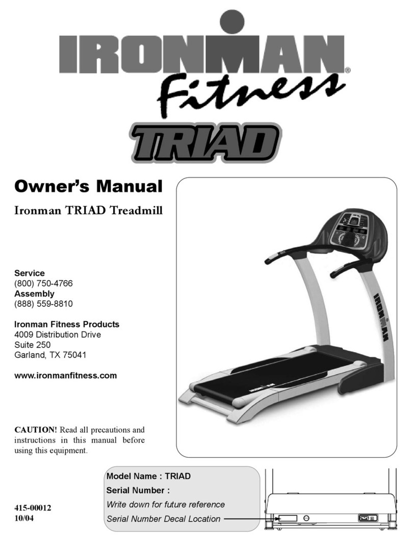 Ironman Fitness Treadmill TRIAD owner's manual
