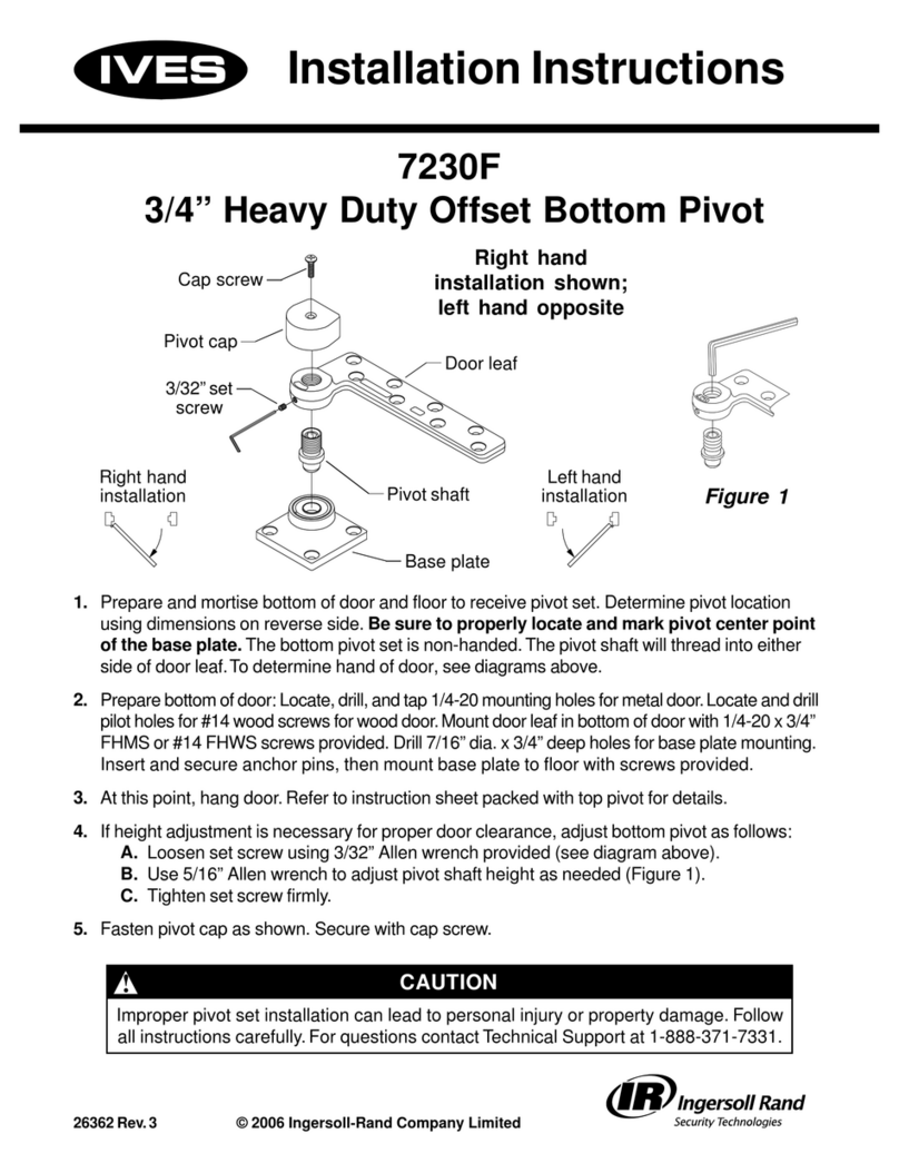 Ives Heavy Duty Offset Top Pivot 7230F User manual Ives Heavy Duty Offset Top Pivot 7230F User manual