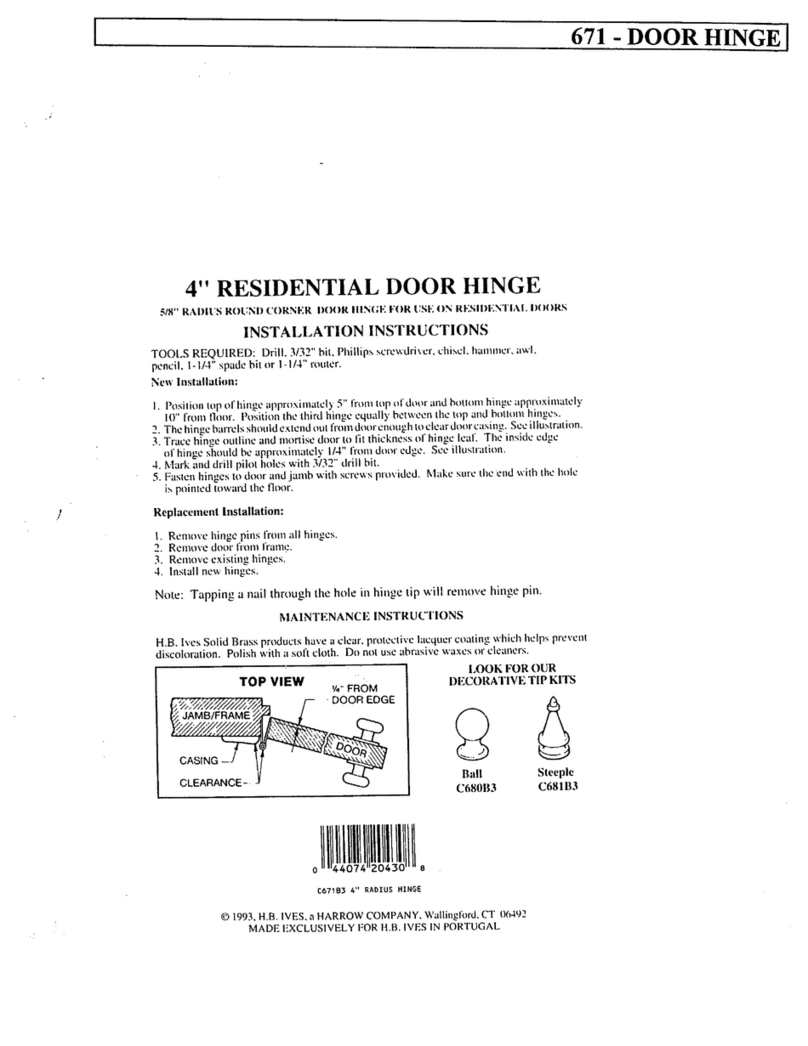 Ives 671 Installation and maintenance instructions