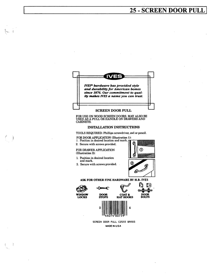Ives 25 installation instructions