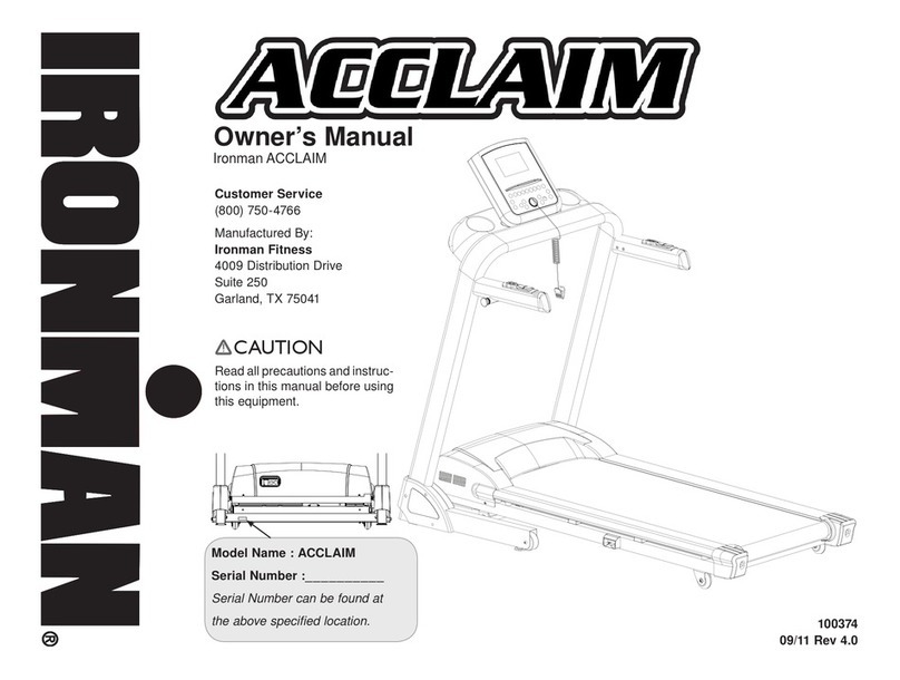 Ironman Fitness ACCLAIM IM-T7 owner's manual