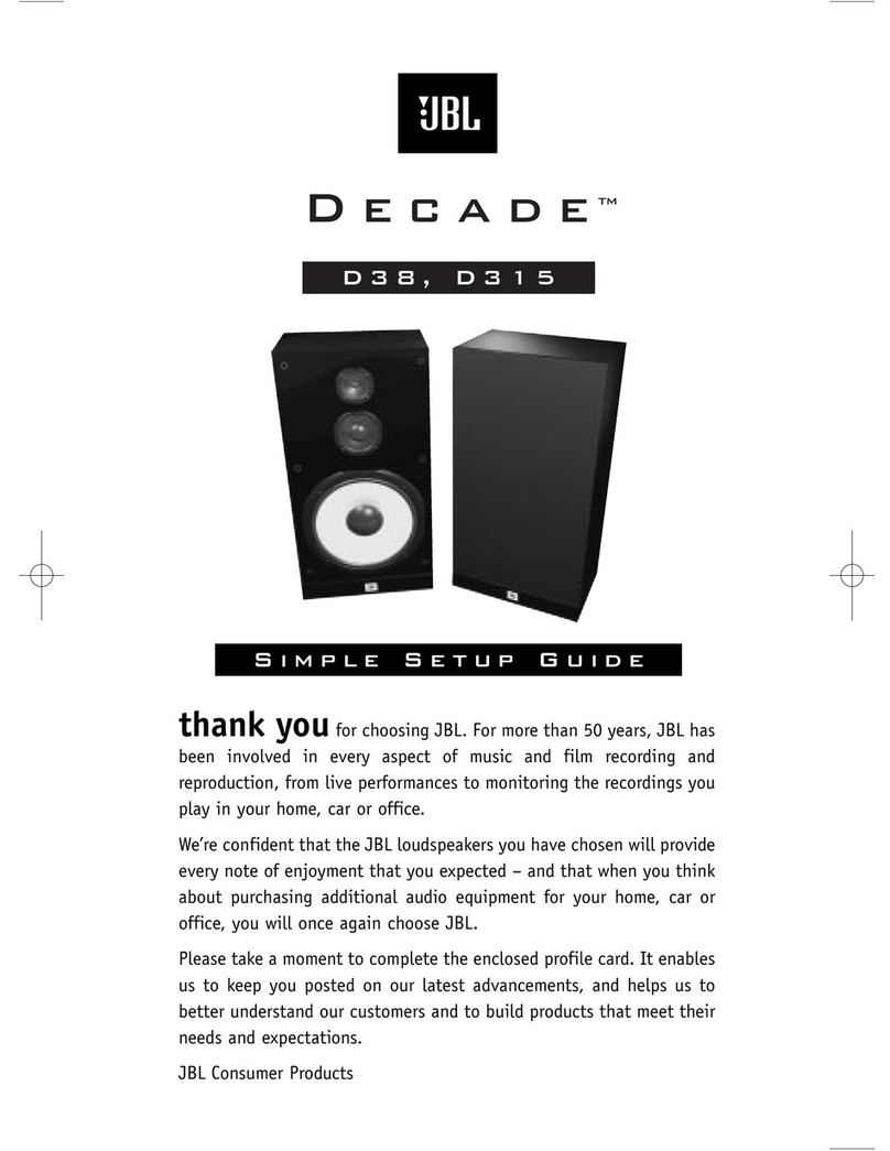 JBL Decade D38 User manual
