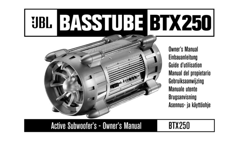 JBL BASSTUBE BTX250 owner's manual