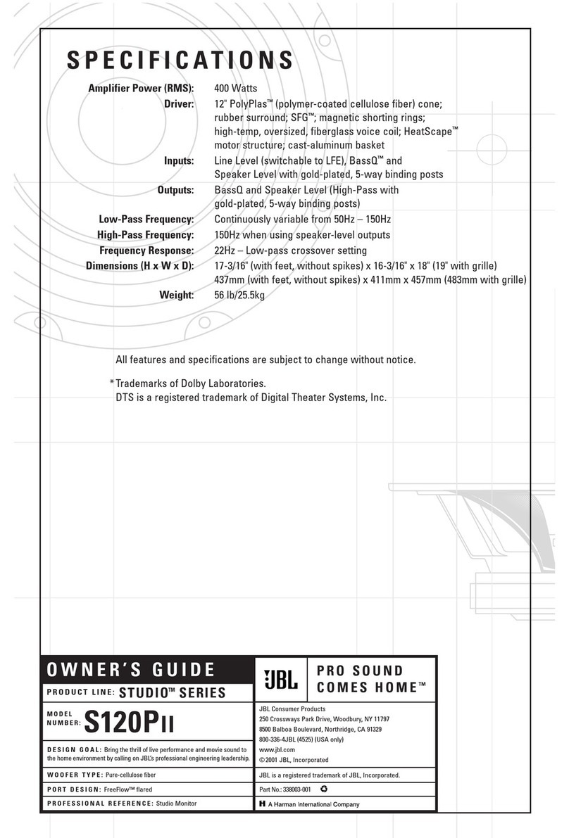 JBL Studio S120PII User manual