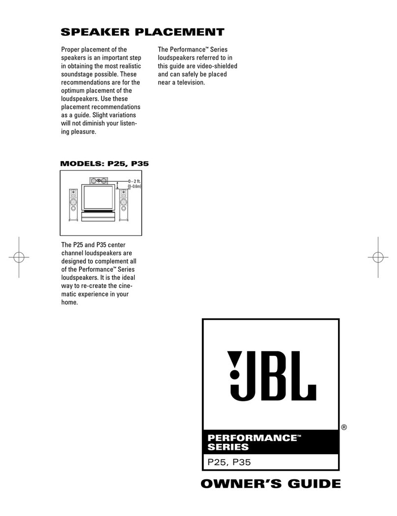 JBL SPEAKER PLACEMENT P25 User manual JBL SPEAKER PLACEMENT P25 User manual