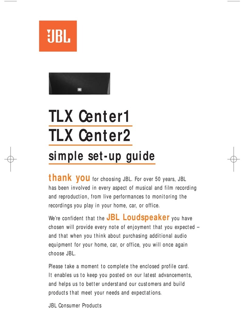 JBL TLX CENTER1 User manual