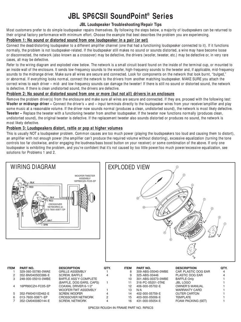 JBL SP6CSII SoundPoint Assembly instructions JBL SP6CSII SoundPoint Assembly instructions