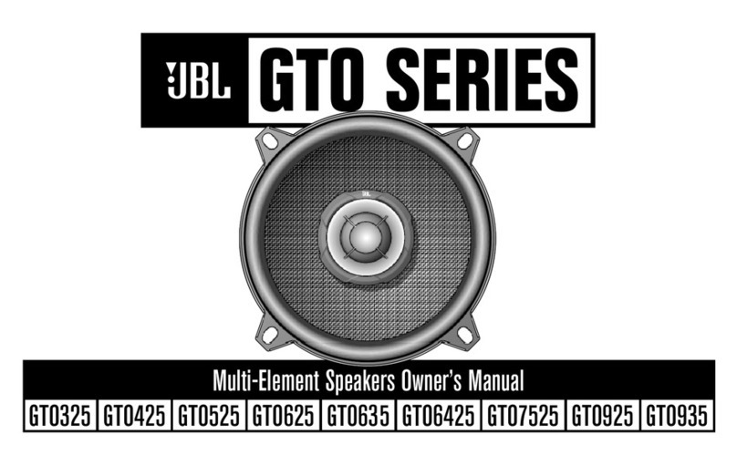 JBL GTO325 owner's manual
