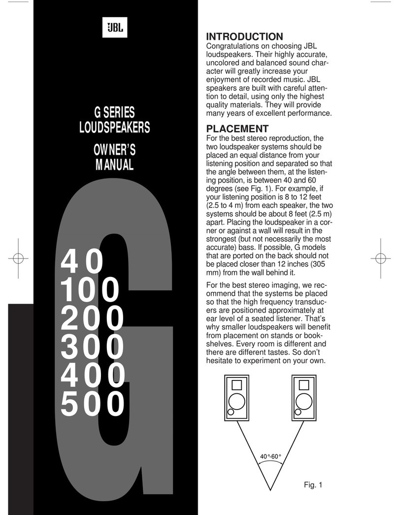 JBL G Series owner's manual