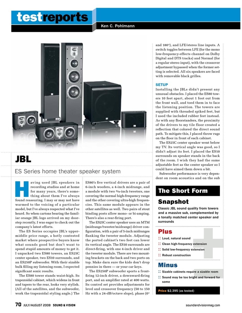 JBL ES250P User manual