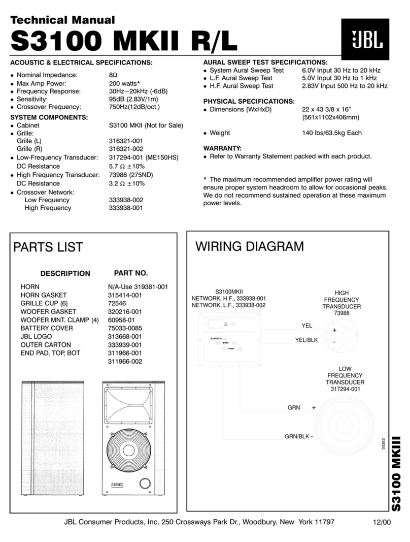 JBL S3100 MKII R/L Technical manual