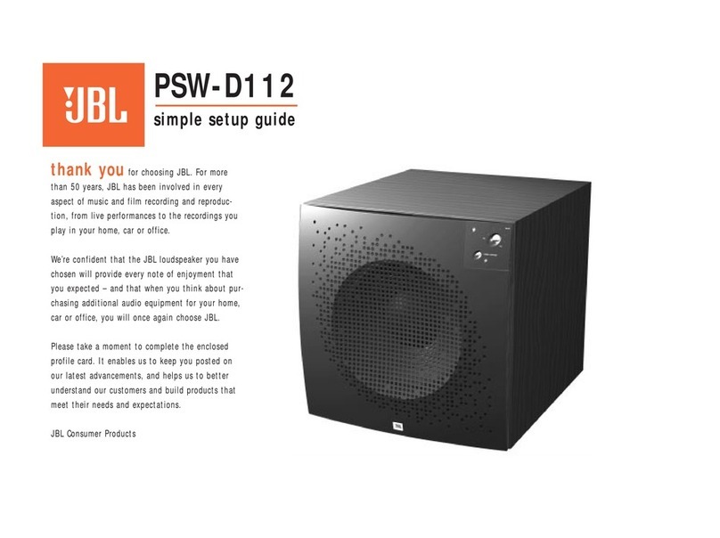 JBL PSW-D112 User manual
