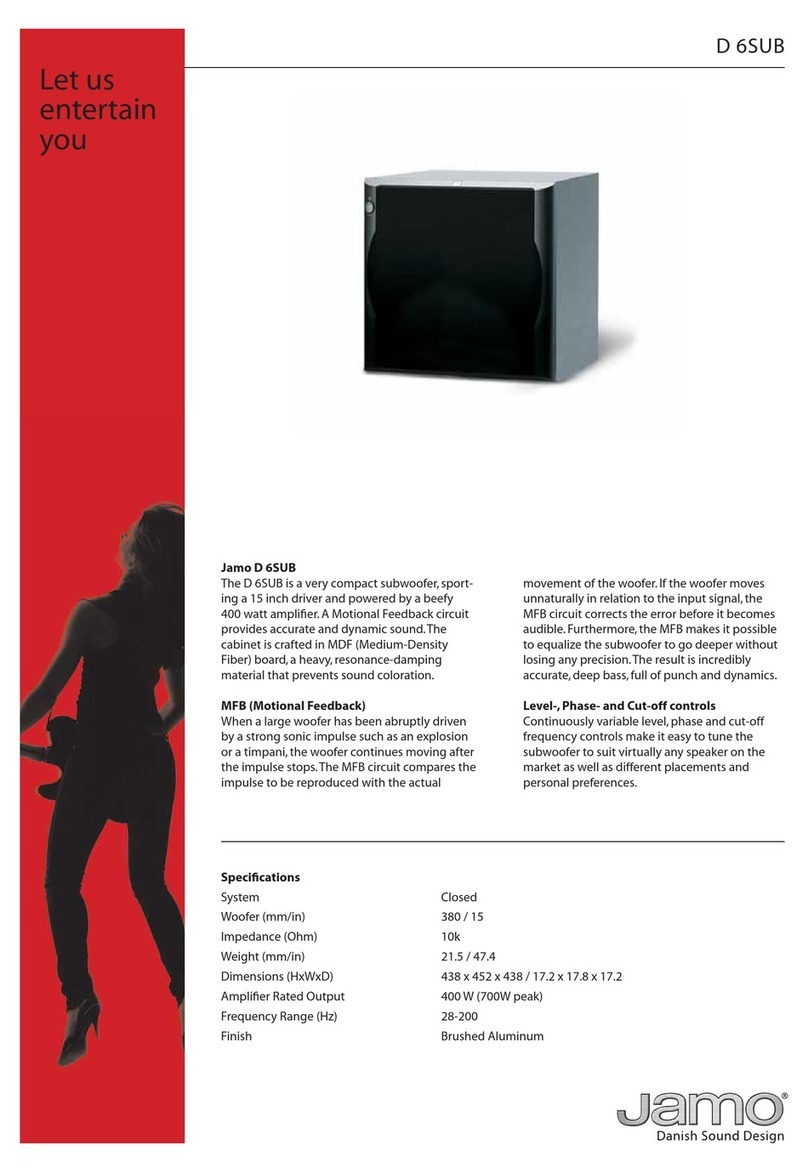 JAMO D 6SUB Specifications