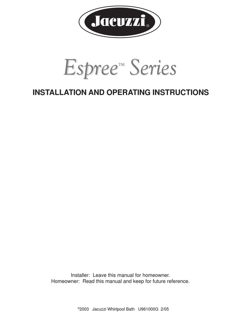 Jacuzzi U961000G Installation and operating instructions