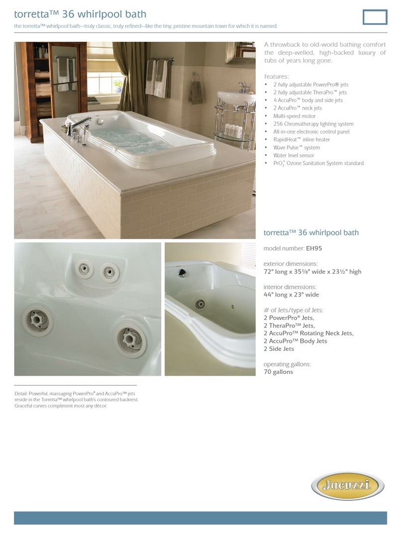Jacuzzi Torretta 36 Whirlpool Bath EH95 Specification sheet Jacuzzi Torretta 36 Whirlpool Bath EH95 Specification sheet