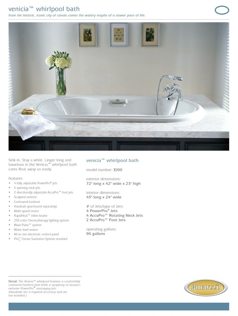 Jacuzzi Venicia Whirlpool Bath EJ00 Specification sheet Jacuzzi Venicia Whirlpool Bath EJ00 Specification sheet