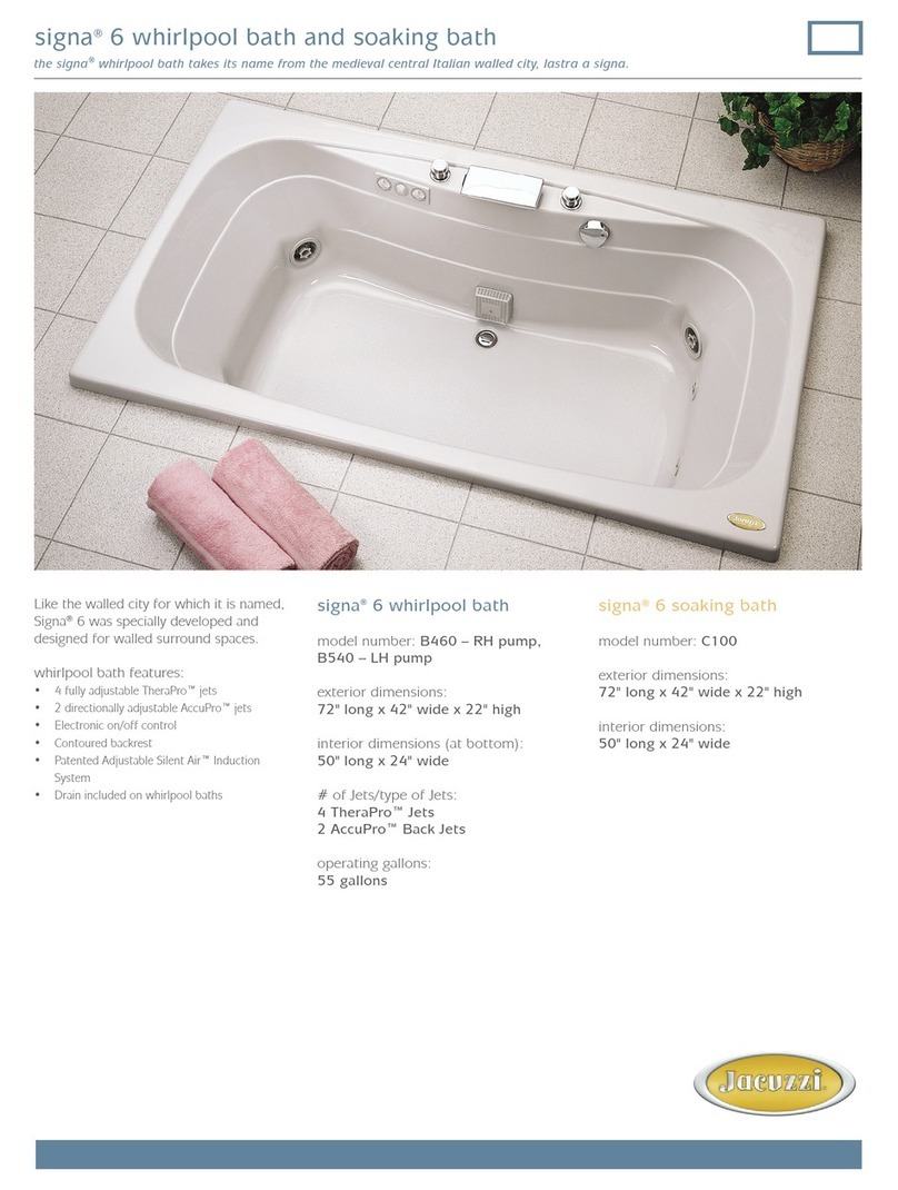 Jacuzzi Signa 6 Whirlpool Bath and Soaking Bath C100 Specification sheet Jacuzzi Signa 6 Whirlpool Bath and Soaking Bath C100 Specification sheet