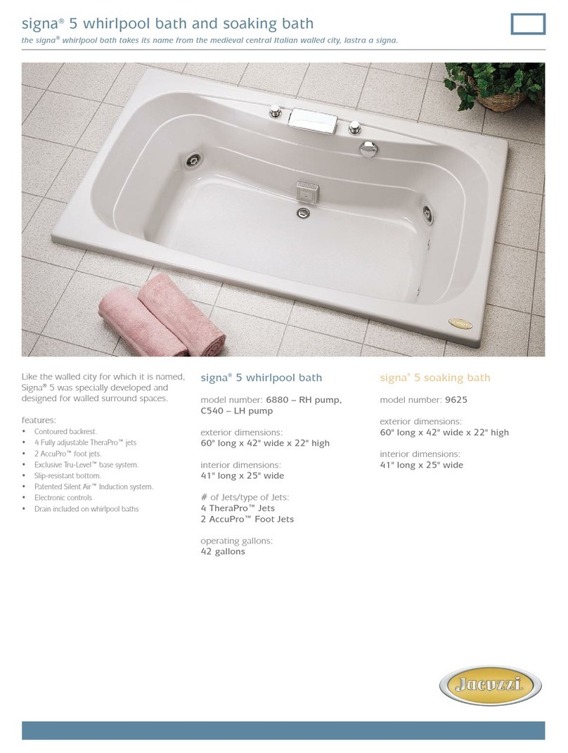 Jacuzzi Signa 5 Whirlpool Bath and Soaking Bath 9625 Specification sheet