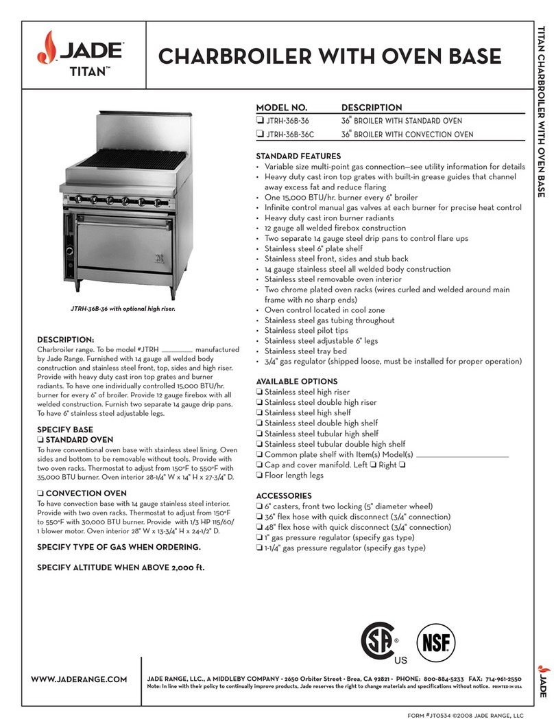 Jade TITAN JTRH-36B-36 Features & dimensions