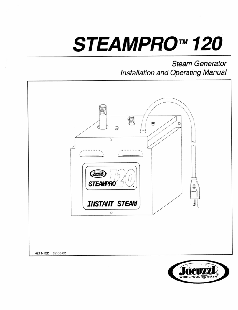 Jacuzzi Steam Generator SteamPro 120 Installation and operating manual Jacuzzi Steam Generator SteamPro 120 Installation and operating manual