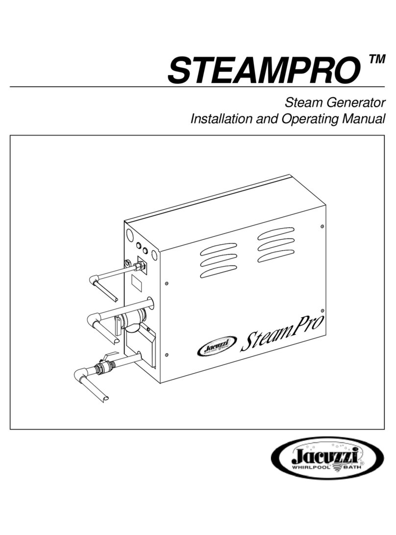 Jacuzzi SteamPro Installation and operating manual