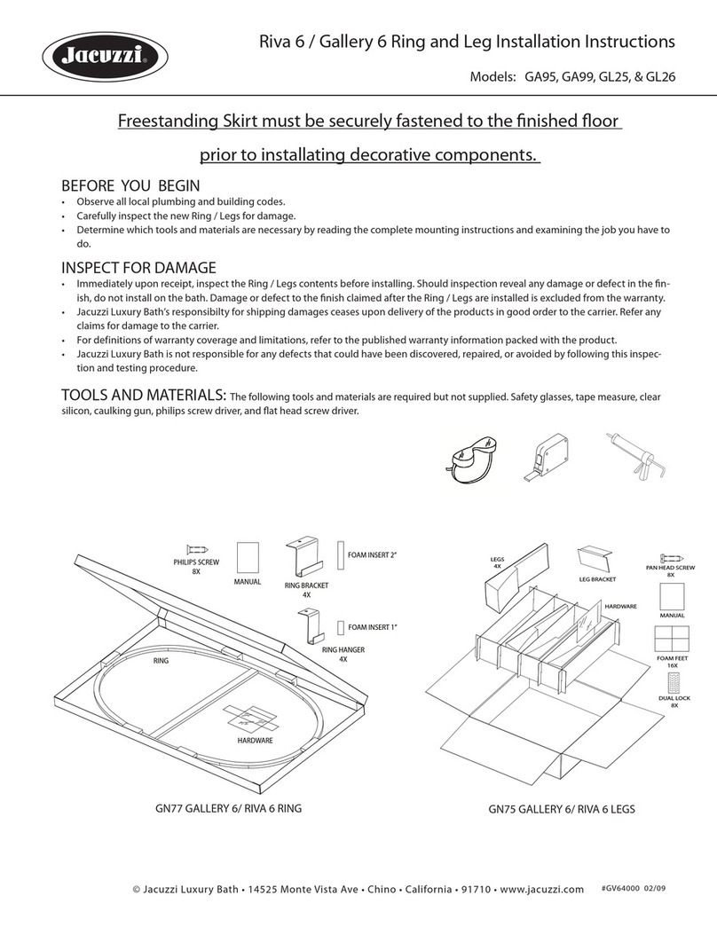 Jacuzzi Riva 6 installation instructions