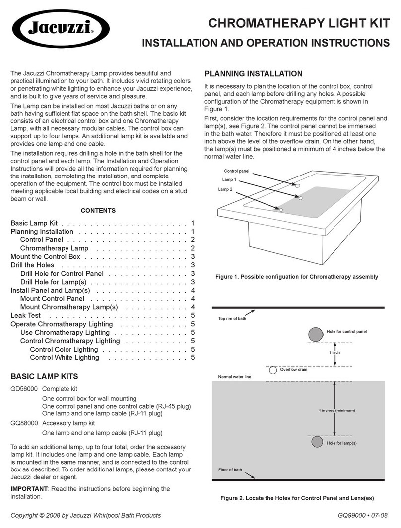 Jacuzzi GQ99000 Installation and operation instructions