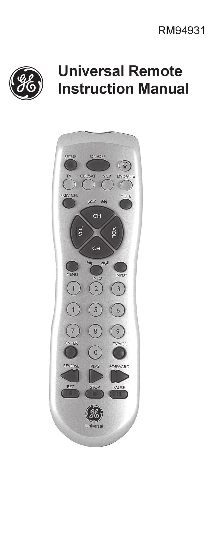 GE RM94931 User manual