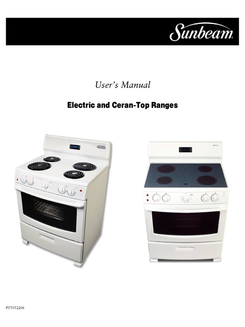 Sunbeam Electric and Ceran-Top Ranges User manual