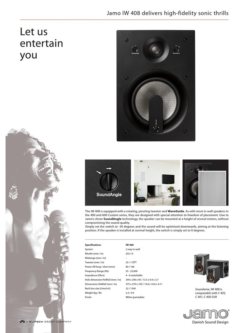JAMO IW 408 Specification sheet
