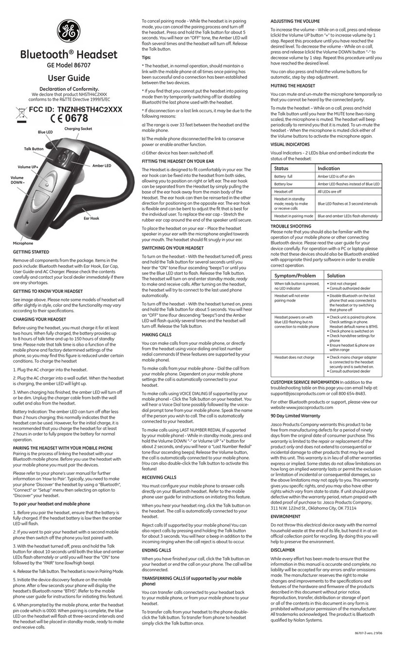 GE 86707 User manual