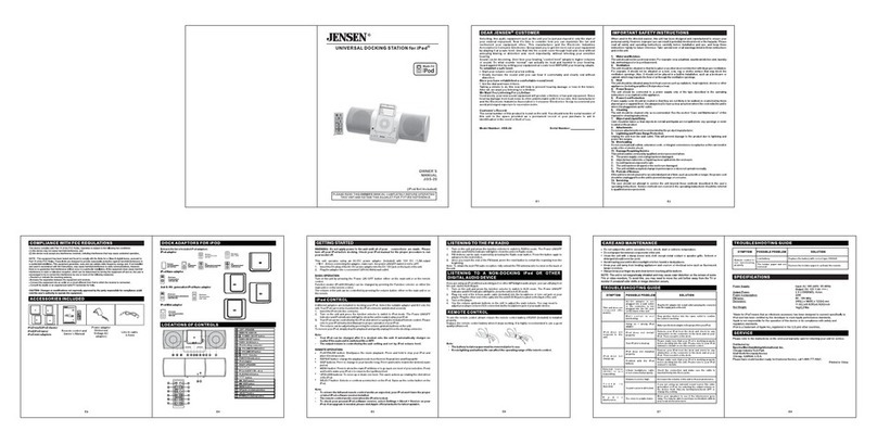 Jensen JiSS-20 owner's manual