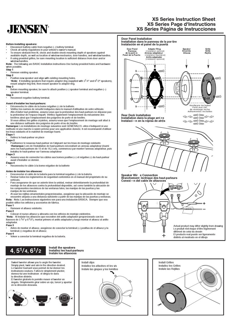 Jensen XS Series User manual