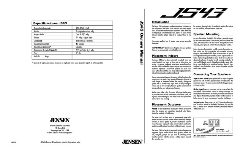 Jensen Multi-Purpose Speakers JS43 owner's manual