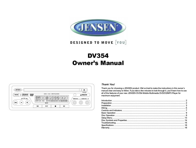 Jensen DV354 owner's manual