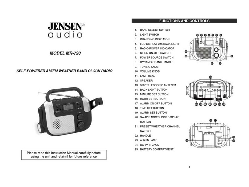 Jensen MR-720 User manual Jensen MR-720 User manual