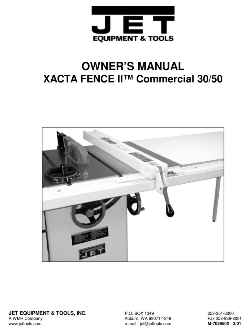 Jet XACTA Fence II Homeshop 30 owner's manual