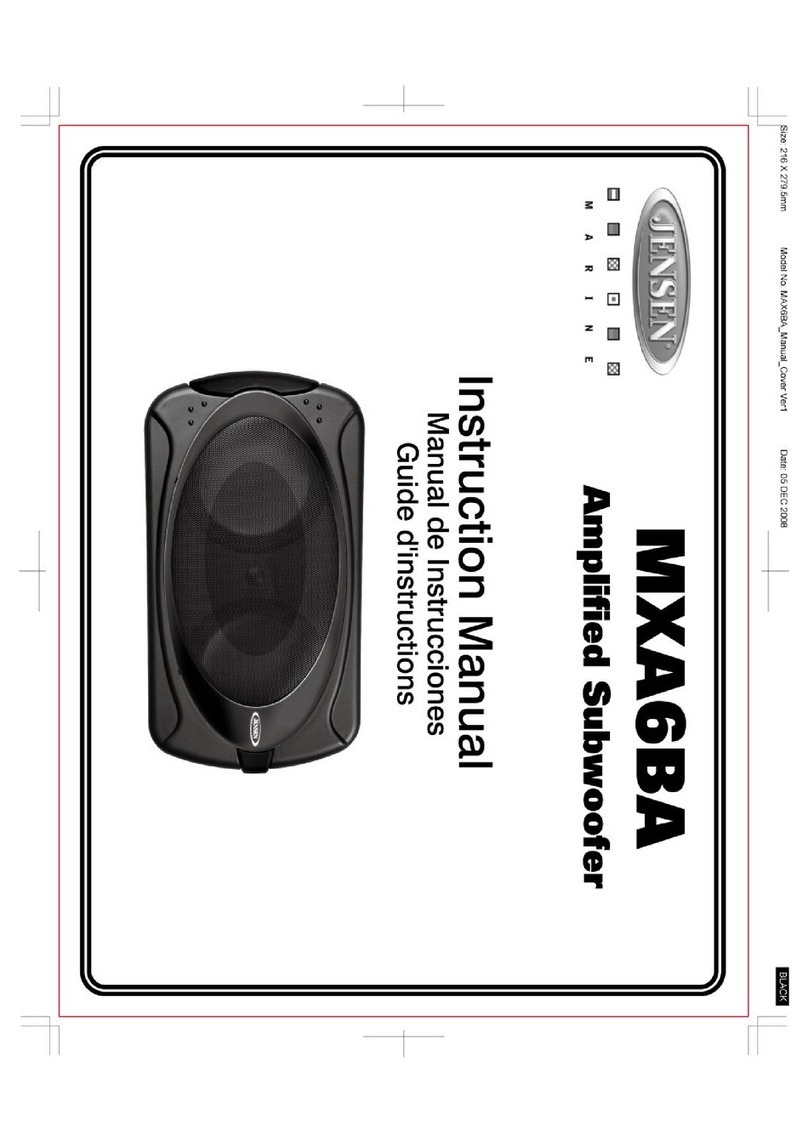 Jensen MXA6BA - 200 Watt Marine Subwoofer instruction manual