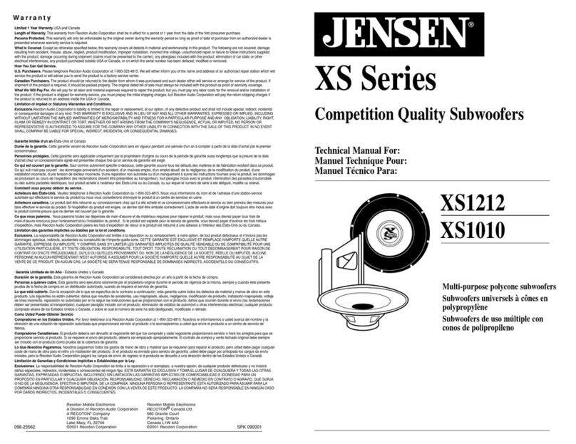 Jensen XS1010 User manual